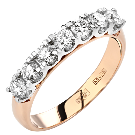 Золотое кольцо с бриллиантами красное золото